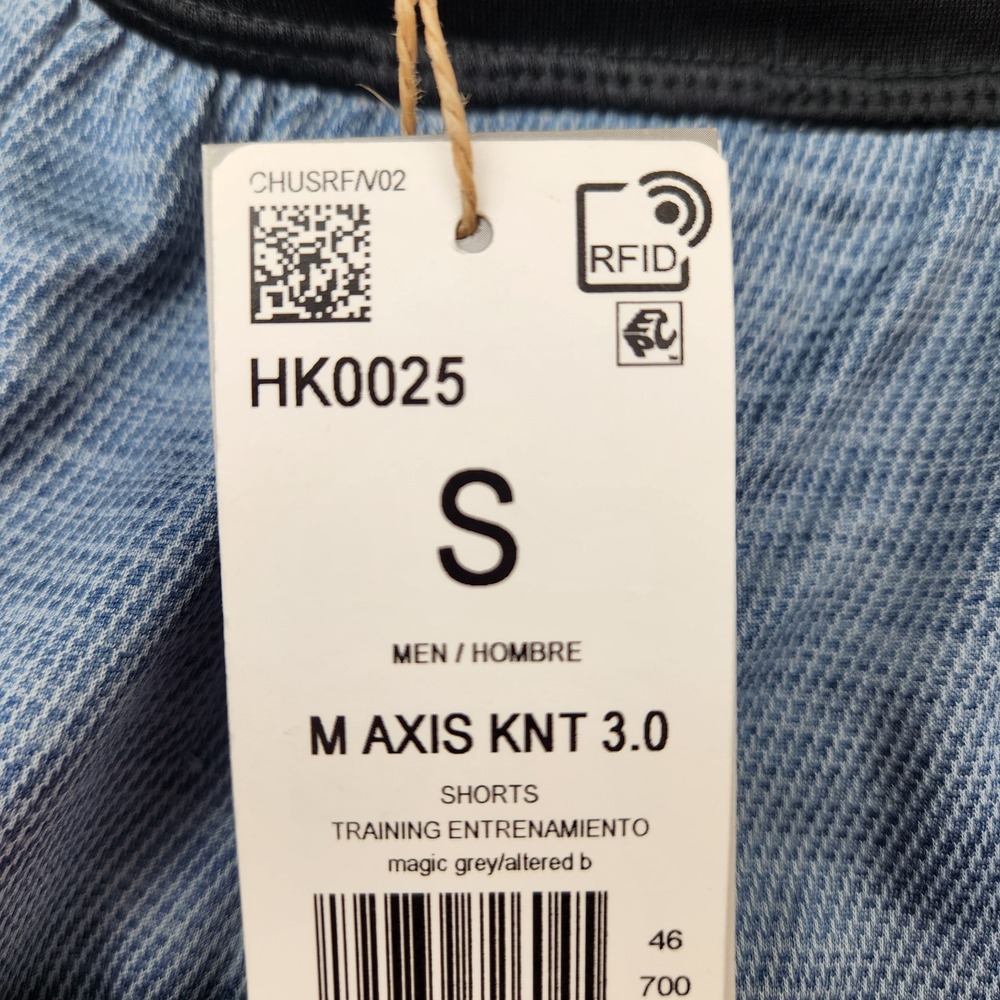 Adidas Mens M Axis Knit 3.0 Training Shorts Magic Grey Blue HK0025 Small NWT - Picture 2 of 8